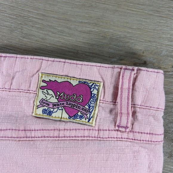 Mudd Size 13 Pink Cargo Shorts Cuffed Stretch Ripstop Midrise Y2K 90s - Picture 5 of 12